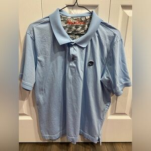 Robert Graham Classic Polo Shirt Sz Men Medium/ Women XLShort Sleeve Lt Blue